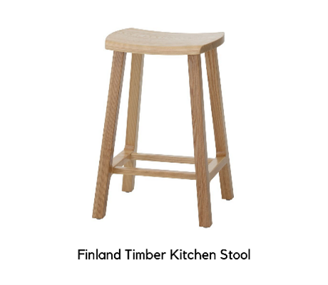 Finland Timber Kitchen Stool - Natural Ash Wood