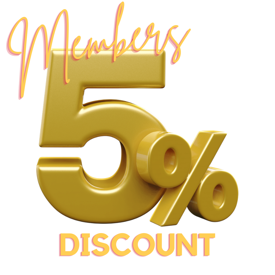 Sign up as a member to receive 5% off everything Sign up as a member online and receive a 5% discount off the entire collection