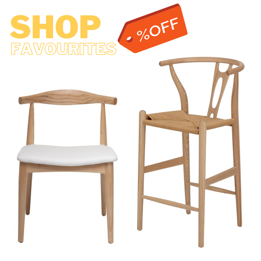 Style favourites included in our exclusive members discount Two favourites our Elbow Dining Chair and Wishbone Stool included in our exclusive members discount