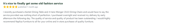 Replica Furniture Online Review Old Fashioned Service, Quick Delivery, Quality Product, Highly Recommend