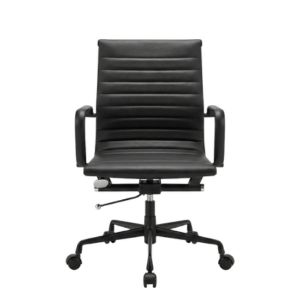 Black Ribbed (Low Back, Black Frame) Product Thumbnail Black Low Back Chair