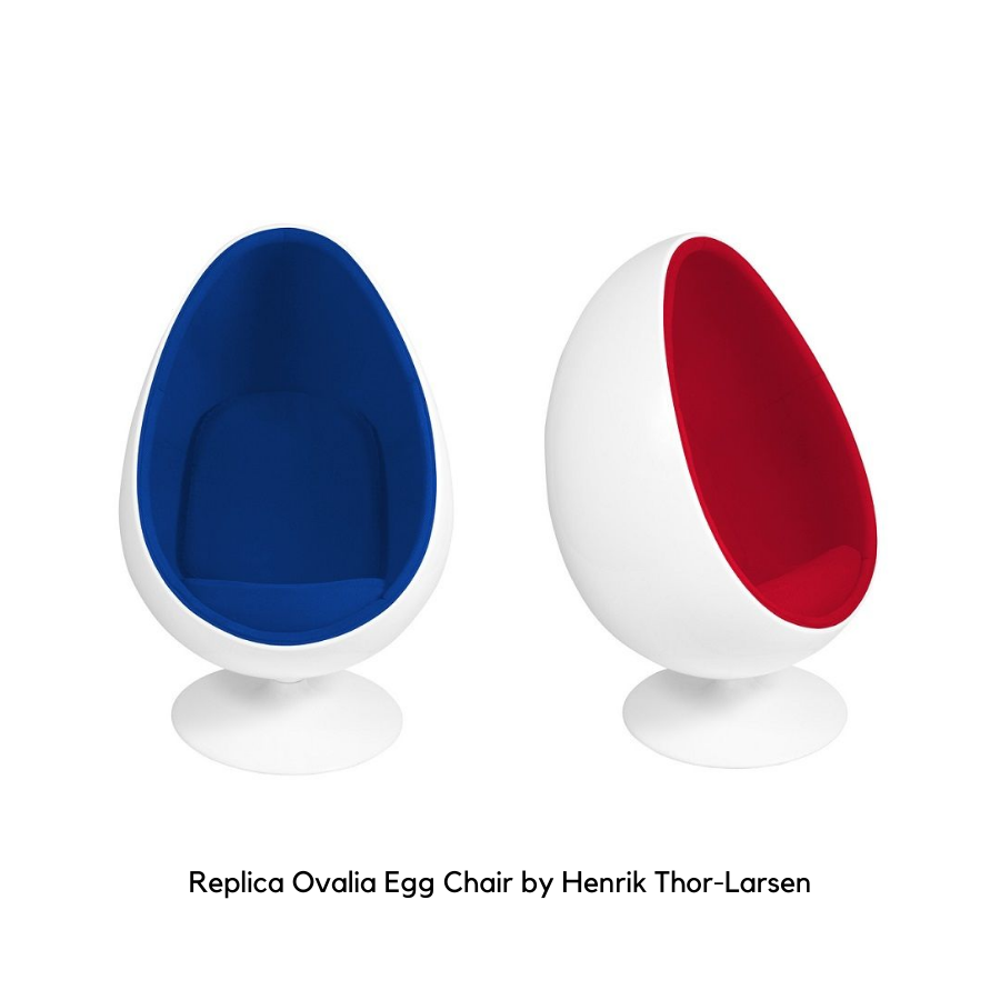 Oval shaped fibreglass chair