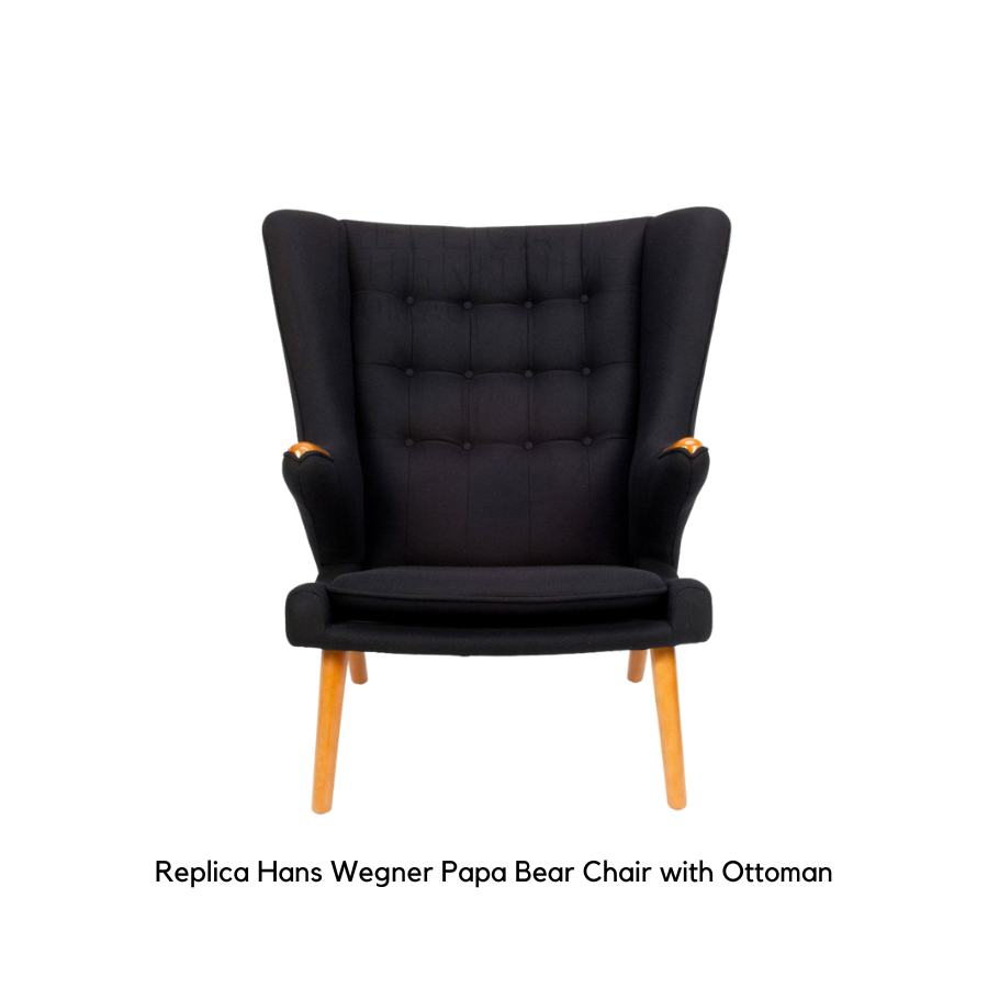 Replica Hans Wegner Papa Bear Chair with Ottoman