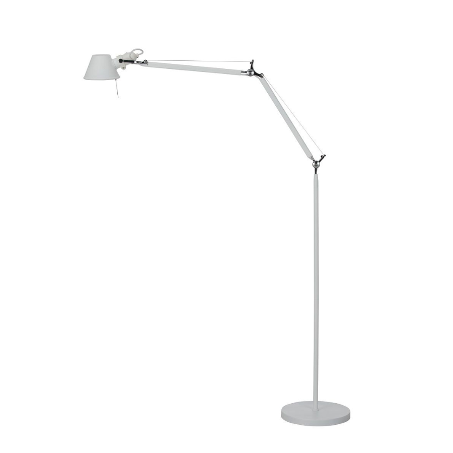 Slim Design Floor Lamp in White with moveable arms