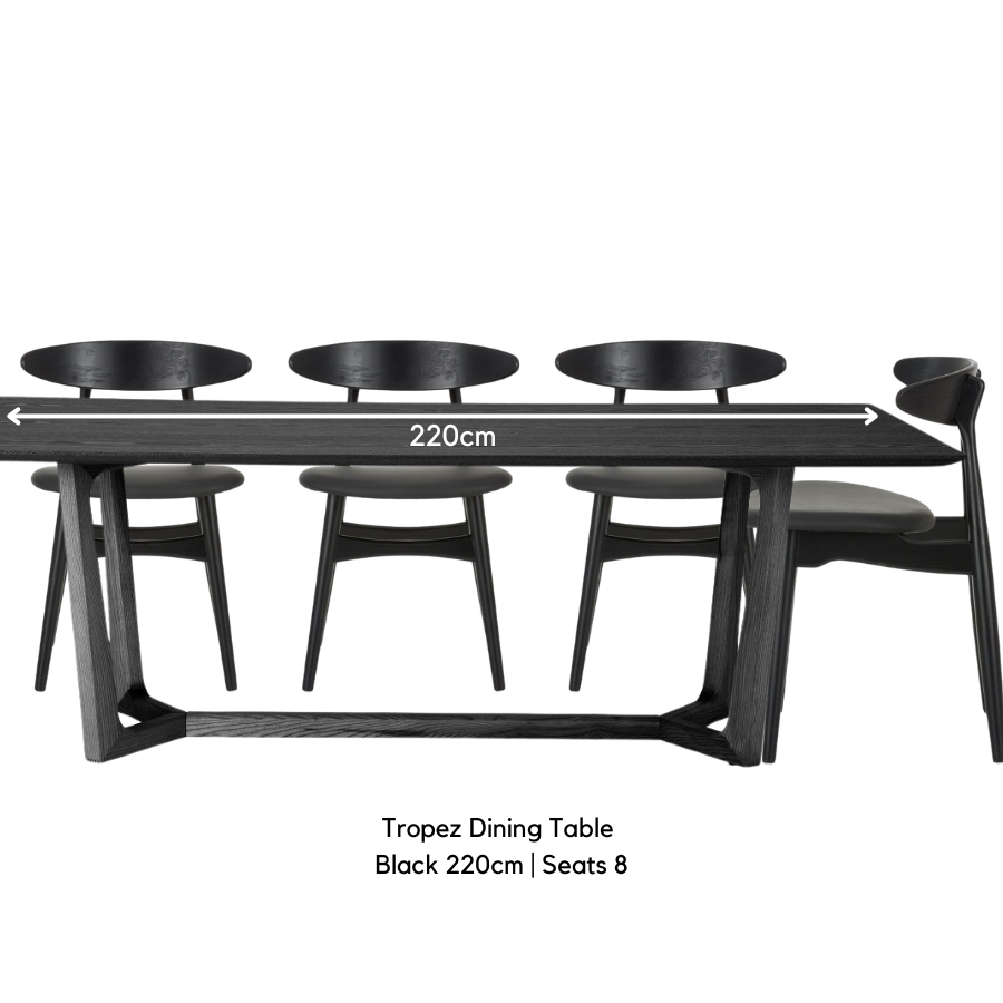 Tropez Dining Table 220 cm Black