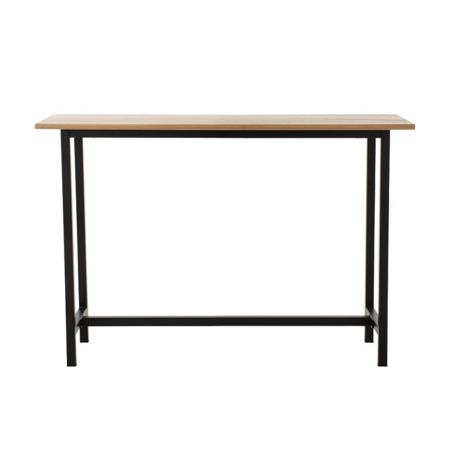 Bar Table 160cm Long with Black Steel Frame and Timber Top