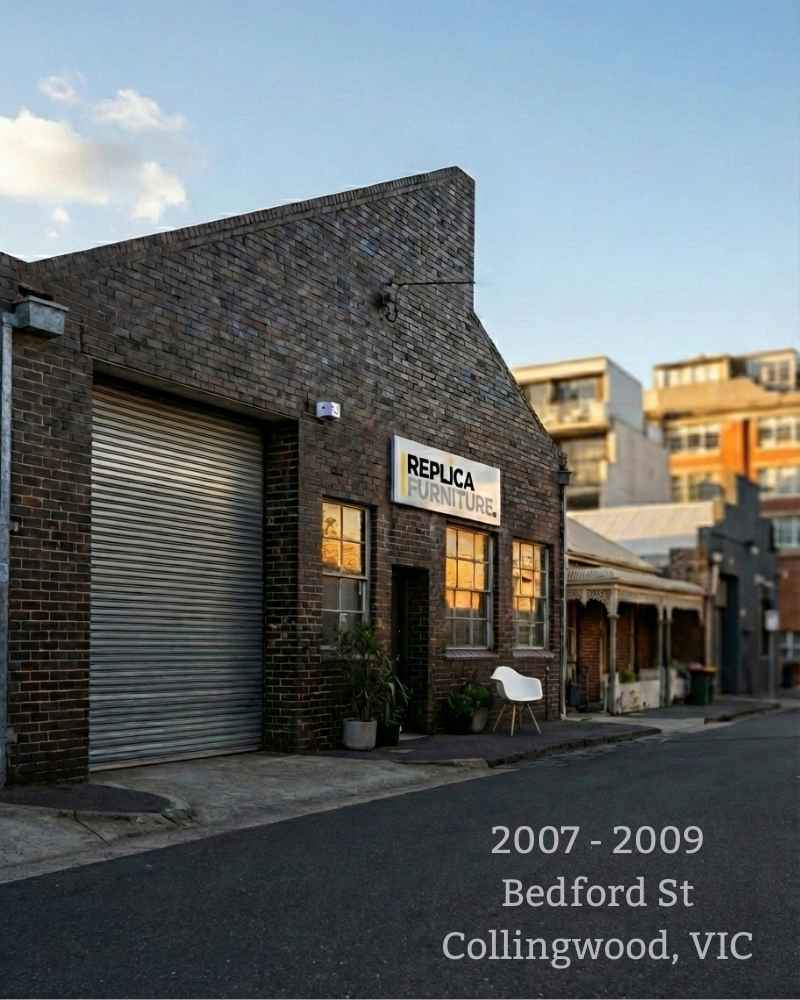 Street view of the original Replica Furniture showroom at 36 Bedford St, Collingwood (2007).
