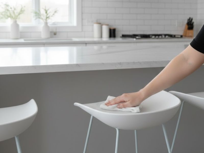 Shop easy-clean Replica Hee Welling Stools. White Replica Hee Welling Kitchen Stool with a moulded polypropylene seat, perfect for easy cleaning.
