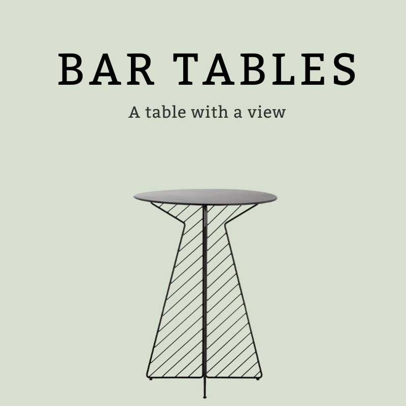 High tables and bar tables with round or rectangular tops for Sydney offices and households.
